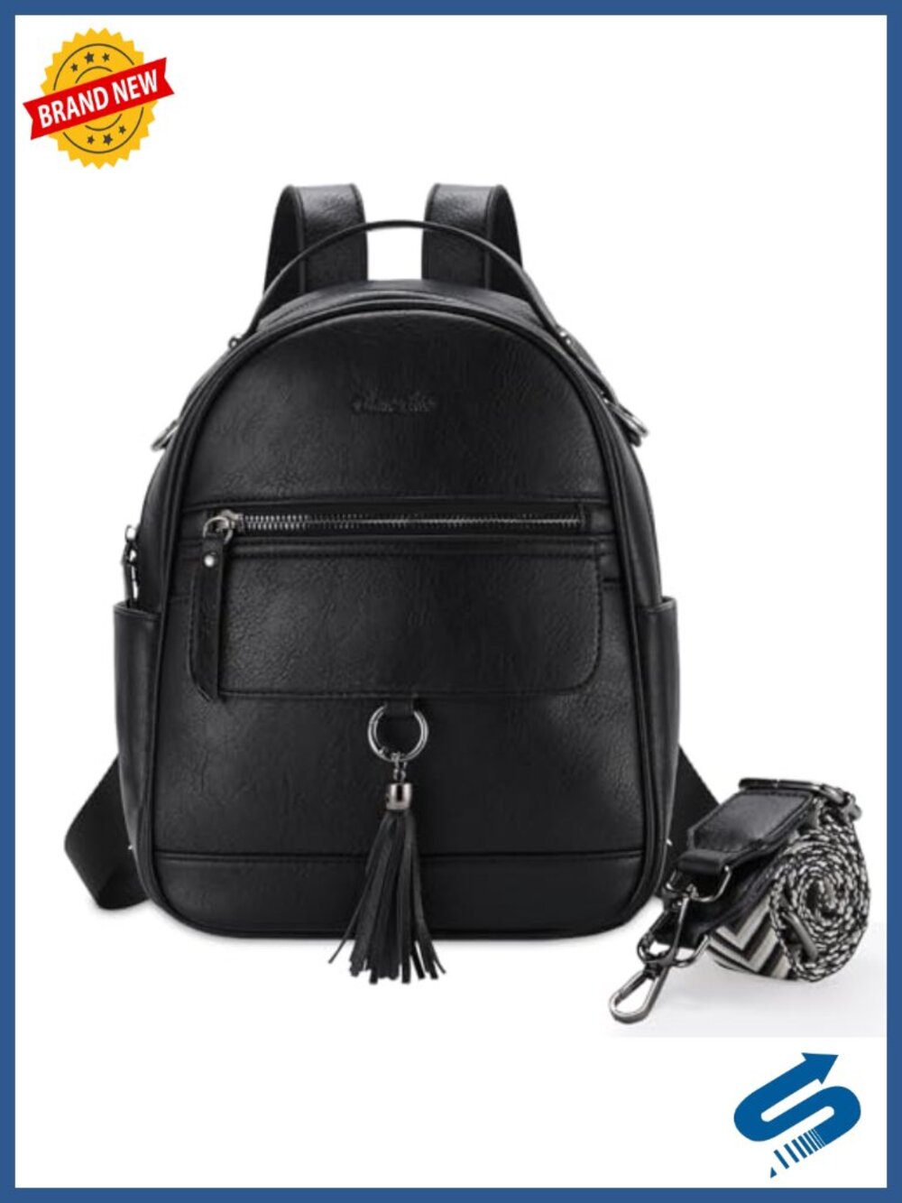 Mini Backpack Purse for Women, Vegan Leather Small Backpack Shoulder Handbag